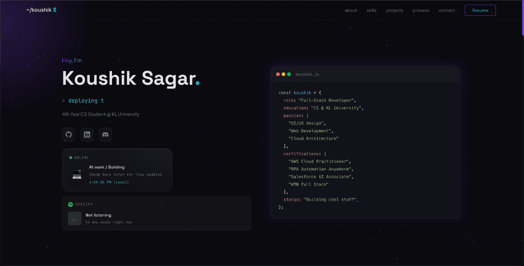 Personal Portfolio preview